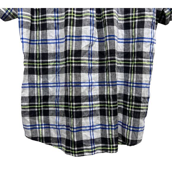 Rodd and Gunn Shirt Mens L Sports Fit Plaid Italian Linen Short Sleeve Button Up - Picture 9 of 13